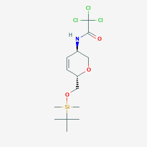 Struktur - N-((3R,6S)-6-(((tert-Butyldimethylsilyl)oxy)methyl)-3,6-dihydro-2H-pyran-3-yl)-2,2,2-trichloroacetamide, 98%