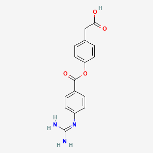 Struktur - 4-[[4-[(Aminoiminomethyl)amino]benzoyl]oxy]benzeneacetic Acid